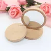 Petit miroir cosmétique rond en bois, cadeau de fête de mariage, miroir de poche Portable de voyage en plein air, Mini miroirs de maquillage en bois