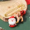 Pins Brooches Rinhoo Cartoon Acrylic Christmas Brooch For Women Xmas Tree Snowman Deer Santa Claus Big Needle Pins New Year Decoration JewelryL231117