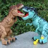 Elektrik/RC Hayvanlar Elektronik Dinozor Oyuncak Simüle Alev Spreyi Tyrannosaurus T-Rex Yürüyüş Dinozor Sprey Kırmızı Işık Gerçekçi Sesler 230414