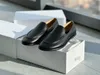 The Row Loafers shoes Runway Shoes The Genuine Leather Grained Mocassin Loafers Original Box Fashion Designer Shoes Size 35-39 WZ3P