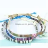 Charm-Armbänder für Damen, handgefertigt, geflochtene Schnürarmbänder, wasserdichtes Wachsseil-Armband, Mticolor Surfer Wrap, verstellbar, Boho, Sommer, Dhcng