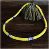 Chokers Choker Bohemian Clay Naszyjnik Heishi Bead Surfer Beach dla kobiet polimer letni biżuteria