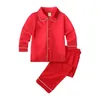 Pyjamas assortis filles et garçons pyjamas de Noël ensembles de pyjamas en coton rouge pour enfants bébé Enfent vêtements de nuit famille enfants PJS 231117