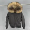 Women's Fur Faux Bomber Jacket Women Black Winter Warm Real Raccoon Hooded Parkas with Liner Coats Woman 231116