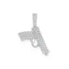 Hip Hop Iced Out Wholesale Diamond Customized Design 10K Rose Gold Herren Hängen Senaste fabrikspriset billigt Hip Hop Gun Pistant