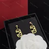 Boucles d'oreilles perle Designer pour femmes hommes bijoux de luxe or amour boucle d'oreille forme cristal Dangle Double V lettre 925s bijoux en argent mariage classique avec boîte