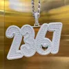 Bling Iced Out Nome personalizzato CZ Baguette Lettere Numeri Ciondolo Big Size Oro Argento Colore Nacklace per uomo Gioielli Hip Hop