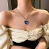 Подвесные ожерелья роскошное хрустальное сердце подвесное ожерелье для женщин