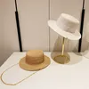 Wide Brim Hats Bucket Hats Punk Chain Straw Hat Pearl Chain DIY Jazz cap Sun Hat Korean Letter Hat Beach Hat Men's and Women's Punk Hat Candy Color Sun 230826