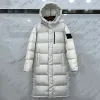 Casaco feminino designer jaqueta de inverno parka bordado emblema casaco norte quente parka rosto cintura quente gola de pele longo casacos de inverno