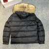 Utomhus huva päls krage mens down jacka klassisk arm märke puffer designer down jacka män hög kvalitet kappstorlek 1--6