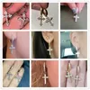 Stud Huitan Stylish Crossshape Drop Earrings for WomenMen Crystal Zirconia Hiphop Party FemaleMale Fashion Earrings 231116