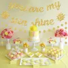 Party-Dekoration You Are My Sunshine Baby Shower Decor Gold Glitter Banner mit lächelnder Sonne Circle Dot Girlande Supplies