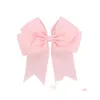 Hair Accessories Wholesale 6 Large Cheer Bow Baby Girl Solid Ribbon Bows With Alligator Clip Handmade Girls Cheerleading Drop Delive Dhhp6