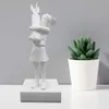 Decorative Objects Figurines Resin Crafts Bookcase Decoration War and Peace Bomb Hugger Statue Girl Figurine Desktop Ornaments Banksy Sculpture Y23