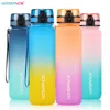 water bottle UZSPACE 1000ml Sport Water Bottle With Time Marker Leakproof Dropproof Frosted Tritan Cup For Outdoor Travel School Gym BPA Free P230324