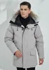 Piumini invernali da uomo Langford etichetta rossa Parka Real Raccoon Collo in pelliccia con cappuccio Cappotto Downs Parka caldo e spesso Rosso Outlet invernale Parka sportivo da esterno