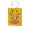 غلاف هدية 5pcs حقيبة ورقة غابة للحيوان للأطفال عيد ميلاد سعيد حفلة الذكرى السنوية