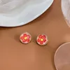Boucles d'oreilles design demi-boule de verre mode fleur colorée ronde en forme d'oreille bijoux cadeaux de fête pour femmes filles