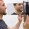 المرايا المدمجة قابلة للسحب معلقة ثلاثة جوانب قابلة للطي مرآة قابلة للتعديل بحرية حلاقة حلاقة المرآة مرآة مستحضرات التجميل 231116