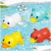 Bath Toys Baby Shower Toy Cute Cartoon Animal Turtle Whale Crab Bathtub Swimming Pool Chain Spring Water 230615 Drop Delivery Kids Mat DHMVS