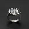 Vintage Viking Arrow Ring Punk 316L Stainless Steel Compass Men Fashion Hip Hop Hippie Jewelry Drop Store Cluster Rings246R