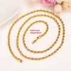 18 k Fine Solid G F Gold Necklace 31inch Hip hop Rock Rope Clasp Chain Fashion jewelry lengthening Men Women307M