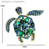 Spille Spille Wuli baby Green Strass Sea Turtle Spilla animale Spille per gioielli da donna GiftL231117