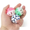 Cat Toys Pet Toy Hollow Plastik Colourf Ball sevimli çanlarla rastgele renk köpek yavrusu yavru kedi oynuyor Damla Teslimat Ev Bahçe Malzemeleri DHSPW