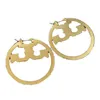 Huggie Ins 스타일 Big Hoop TB Earrings Designer Jewelry Womens Eargest Street Fashion Gold Round Eor Studs 여성용 액세서리