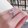 クラスターリング2023到着925スターリングシルバービッグオーバルカット女性のための10 14mm結婚式の婚約フィンガージュエリー