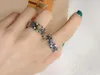 Cluster Ringe S925 Silber Ring Flut Marke Persönlichkeit Graffiti Dark Skull Herren Thai Open