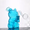 Design criativo Maneki Neko Hookahs Glass Bong Pipes Heady Mini bongs Dab Rigs Pequeno Bubbler Beaker reciclar plataforma de petróleo com tubo de queimador de óleo de vidro masculino e tigela de tabaco