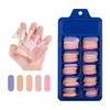 False Nails 100 Pieces Candy Color Nail Wearable Full Cover Solid Pointed Stickers Long Ballerina Blue Pink Tips