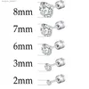 Stud Stainless Steel 4 Color CZ Zircon korean Earrings For Women Crystal Screw Titanium Steel Ear Studs Anti Allergic Body JewelryL231117