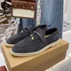 Scarpe eleganti Summer Walk Mocassini LP Donna Flat Coffee Suede Slip On Metal Lock Nappa Uomo Mocassini Pantofola in vera pelle Scarpa causale 230417