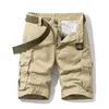 Men's Shorts Summer Men's Baggy Multi Pocket Military Cargo Shorts Male Cotton Khaki Mens Tactical Shorts Short Pants 30-38 No Belt 230417