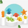 Giocattoli da bagno 30/52 pezzi Set di canne da pesce in plastica da pesca magnetica Set per bambini che giocano ad acqua Gioco educativo per bambini Regalo quadrato per consegna a goccia Mater Dhog1