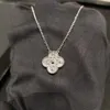 Collier trèfle en diamant de luxe, marque de mode Van Cleef, collier de styliste en or 18 carats de haute qualité, bijoux pour femmes