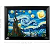 Blocchi compatibili 21333 Vincent Van Gogh La notte stellata Blocchi di costruzione Arte Pittura Mattoni Moc Idee Decorazioni per la casa Educazione Giocattolo Regalo