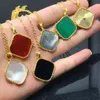 Pure Sier Material Big Pendant 25mm Motifs Designer Clover Van Pendent Sweater Chain Womens Long 90cm Necklace Brand Jewelry Alhambas