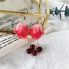 Stud Earrings Minority Tassel Flower Female Long Glass Design Temperament Online Celebrity Korean Fashion Ear Jewelry