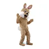 2024 Halloween Söt Happy Brown Rabbit Mascot Costume Easter Bunny Plush kostymdräkt tema Fancy Dress Advertising Birthday Party Costume Outfit