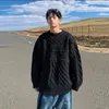 Suéteres para hombre Otoño de punto Jerseys de lujo ligeros Suéter Casual Color sólido Jacquard Vintage Suelto O Cuello Manga larga Top 231116