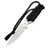 Couteau droit de survie en plein air de haute qualité, lame en satin 440C, manche en paracorde complet, couteaux à lame fixe avec gaine ABS, 1 pièces