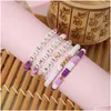 5 pezzi di braccialetti dell'amicizia Swiftie con perline Set Taylor Music Surfer Heishi Perline Fili Fiore Cuore Stella Lettera Fascino Stackab Dh Dh17T