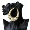 Boucles d'oreilles en bambou pour femmes, grand cercle en métal doré, bijoux à la mode Hip Hop exagéré, 221P
