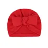 Baby-Kinderhüte Bowknot Turban Knotenkappen für Kleinkinder von 0-3 Jahren Kleinkinder einfarbige Kopfwickel Ohrenabdeckung Childen Beanie Bow