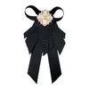 Spille Papillon in tessuto nero Spilla Spilla Perla Strass Bowknot Collo bavero vintage per accessori abbigliamento donna