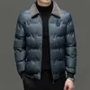 Men's Down Parkas High Quality Jacket Cotton Coat Men's Solid Color Hatless Wool Collar Cotton Parkas Winter Windproof and Warm J231117